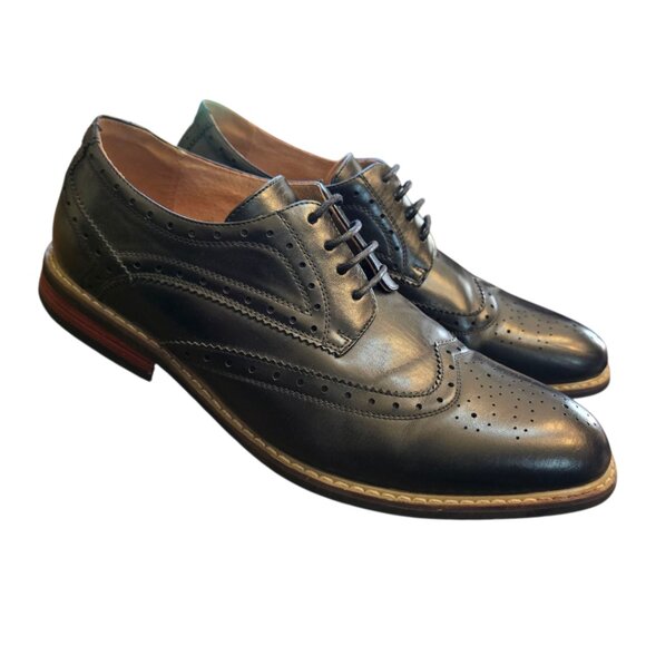 Men's BRUNO MARC Leather Brogue Oxford Derby Shoes sz 11 - Picture 3 of 12